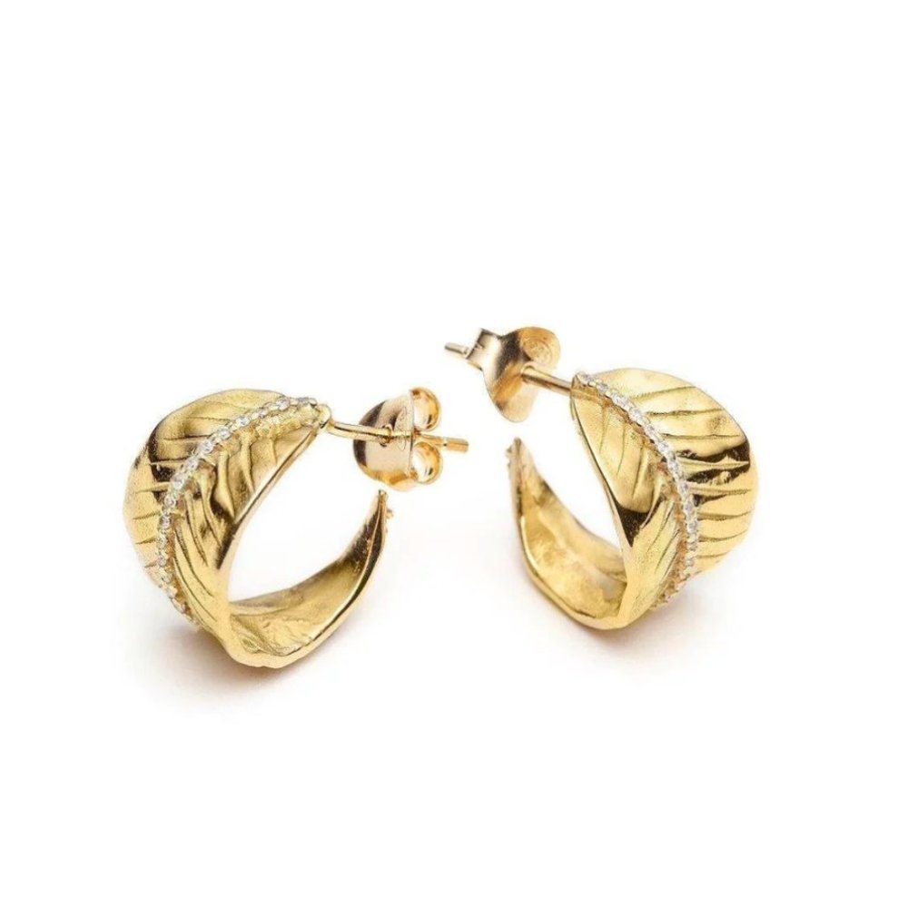 Gold Plated Leaf Earrings